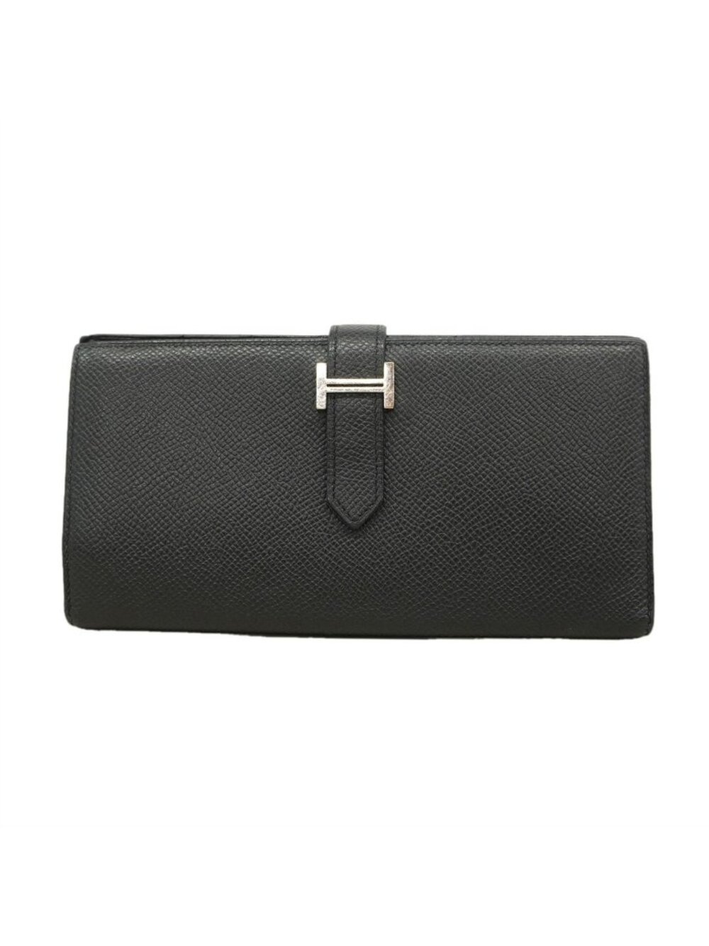 Hermes Wallet Bearn Soufflet Veau Epsom Black Silver